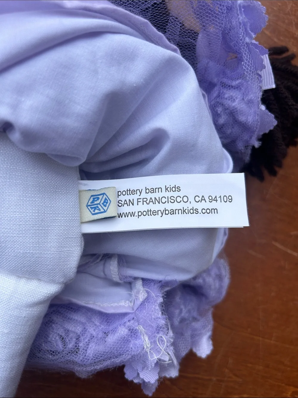 Pottery Barn Kids Purple Tulle Princess Rag Doll